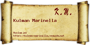 Kulman Marinella névjegykártya